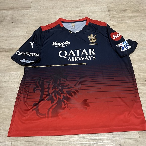ROYAL CHALLENGERS BANGALORE Match Jersey RCB Puma Shirt IPL Size XXL Black Red‎ - Picture 1 of 9